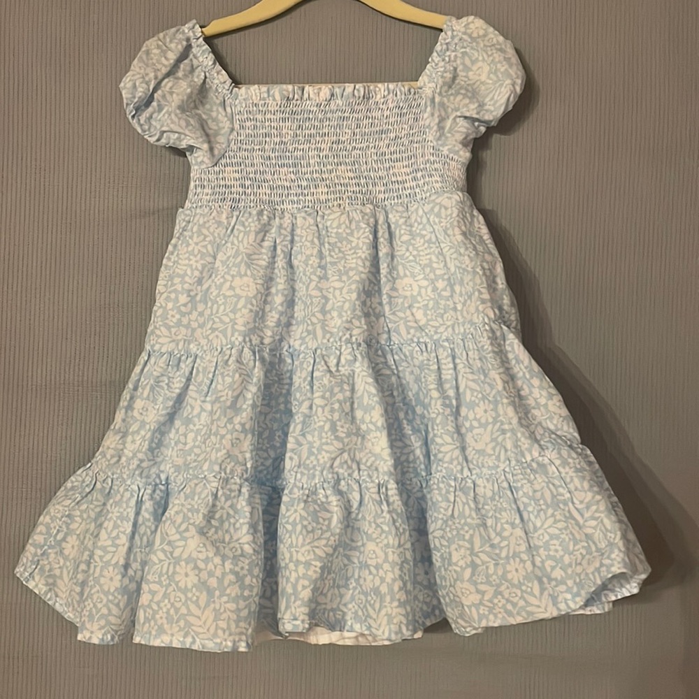 Blue, and white floral dress